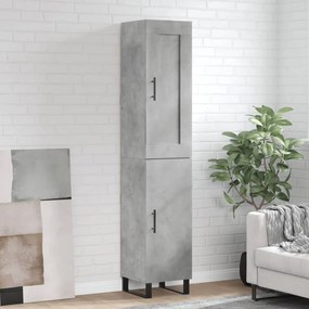 vidaXL Dulap înalt, gri beton, 34,5x34x180 cm, lemn prelucrat