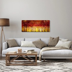 Tablou - Pictura pădurii cu frunziș (120x50 cm)