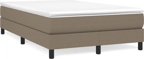 vidaXL Pat box spring cu saltea, gri taupe, 120x200 cm, textil