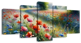 Tablou maci roșii în marea florilor de câmp