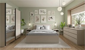Set dormitor TETRIX, casmir, pat 160x200, dulap cu 2 usi, 2 noptiere s