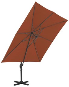Umbrela in consola cu stalp din aluminiu, caramiziu, 400x300 cm Terracota, 400 x 300 cm