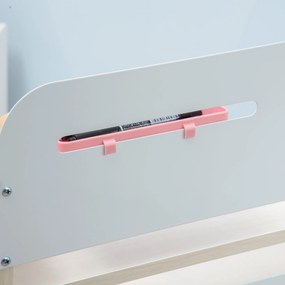 HOMCOM Set de Birou și Scaun pentru Copii de la 3 Ani Reglabil, Masă Inclinabilă 60° cu Sertar și Rafturi, Roz | Aosom Romania