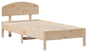 3207241 vidaXL Cadru de pat cu tăblie, 75x190 cm, lemn masiv de pin