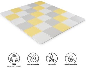 KINDERKRAFT - Puzzle din spumă LUNO 30 piese gri/galben