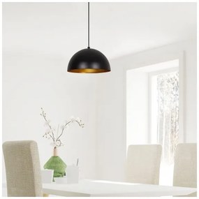 Pendul pe cablu SIVANI 1xE27/40W/230V Ø 30 cm negru/cupru