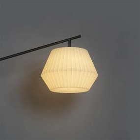Lampa de podea de design pentru exterior neagra cu abajur alb IP44 - Robbert