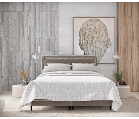 Pat boxspring maro deschis 200x200 cm Dove – Maison de Rêve