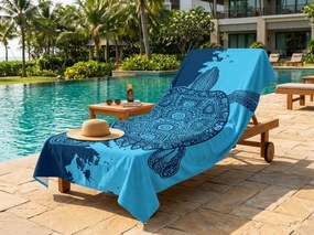 Prosop de plaja XXL cu uscare rapida OCEVA albastru 150 x 210 cm, 100% microfibra