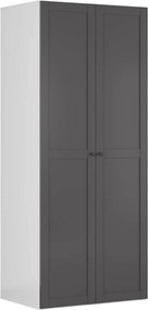 Dulap FLEX, alb/gri grafit, PAL, cu 2 usi, 100x66x240 cm