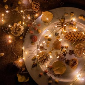 Fir de lumină de Crăciun MINI LED, alb cald, 48 LED-uri