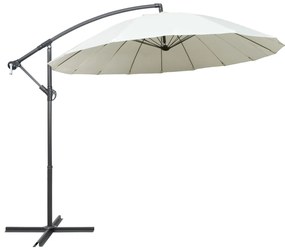 vidaXL Umbrelă de soare suspendată, alb, 3 m, stâlp de aluminiu