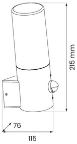 Aplica de perete exterior HARLEM cu senzor 1xE27/60W/230V IP44 negru