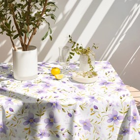 Goldea față de masă teflonată - flori violete 120 x 120 cm