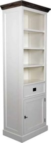 Etajeră lemn masiv alb Lahoma 6 compartimente /Maro, 70 × 45 × 196 cm