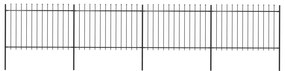 vidaXL Gard de grădină cu vârf tip suliță din oțel 714,5x120 cm, negru