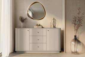 Comodă cu sertare pe soclu Vesper 160 cm - cașmir / mânere aurii