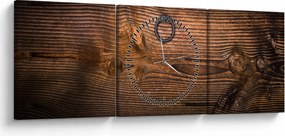 Tablou textura lemnului (cu ceas) (90x30 cm)