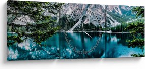 Tablou - Lac în Alpi (cu ceas) (90x30 cm)