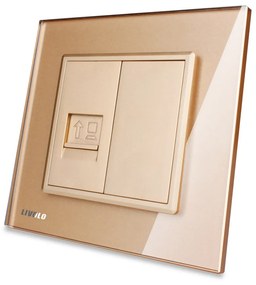 Priza internet Livolo cu rama din sticla