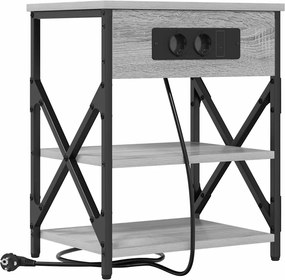 vidaXL Dulap de noapte Gri Sonoma 41 x 31 x 51 cm Lemn compozit