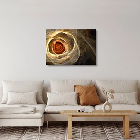 Tablou pe sticlă - Trandafiri abstracți în culori aprinse (70x50 cm)