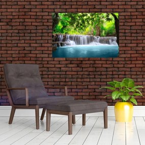 Tablou - Cascadă, albastru (90x60 cm)