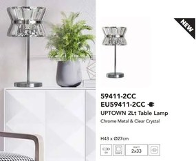 Veioza, Lampa de masa eleganta cu cristal Uptown 2Lt