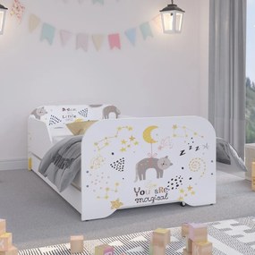 Pat uimitor pentru copii, cu motiv cu pisoi şi cer de noapte 140 x 70 cm