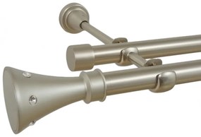 Galerie dubla fara inele CARTER/19 mm CROM MAT (Alege marime: 140 cm)