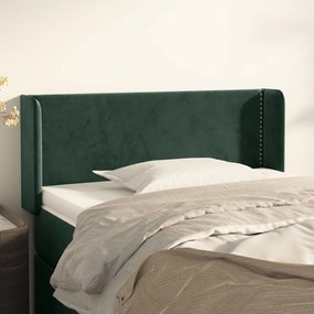 Tablie pat cu aripioare verde inchis 83x16x78 88 cm catifea 1, Verde inchis, 83 x 16 x 78 88 cm