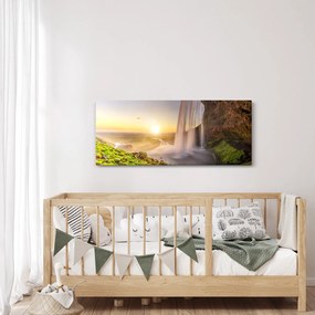 Tablou - Seljalandsfoss din spatele peșterii (120x50 cm)