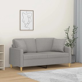 3153137 vidaXL Canapea cu 2 locuri cu perne&pernuțe gri deschis 140 cm textil