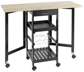 Carucior de bucatarie cu roti, extensibil