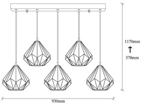 Candelabru haaus Diamond, 40 W, Negru, H 117 cm