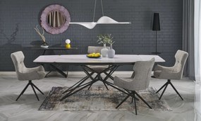 Masa extensibila Alfredo marmura alba/negru L160-240 cm