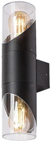 Aplica cu 2 surse de iluminat pentru iluminat exterior design modern IP54 Novigrad negru
