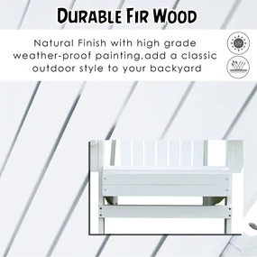 Outsunny Scaun de Gradina Adirondack din Lemn Alb 97x72.5x93cm