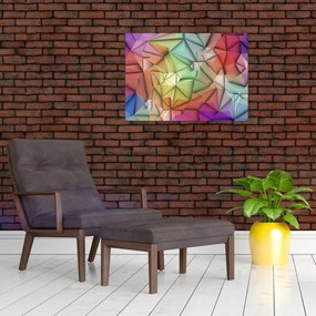 Tablou pe sticlă - Abstracția poligonală (70x50 cm)