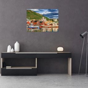 Tablou pe sticlă - Húsavík (70x50 cm)
