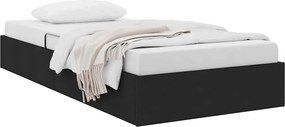 vidaXL Pat cu storage cu headboard Negru 90 x 190 cm țesătură