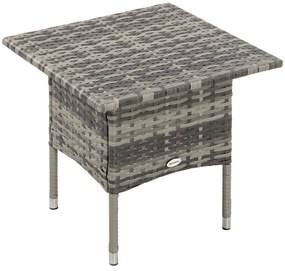 Outsunny Masă laterală de grădină masă laterală pătrată din răchită stil cozy chic 50 x 50 x 47 cm negru | Aosom Romania