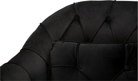 Canapea neagră cu tapițerie din catifea 130 cm Budapest – Mauro Ferretti