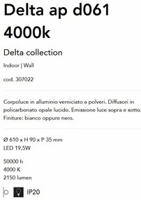 Aplica LED iluminat ambiental Delta ap d061 4000k