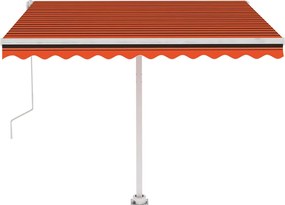 vidaXL Copertină autonomă retractabilă automat oranj&maro 300x250 cm
