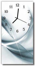 Ceas de perete din sticla vertical Arta abstracție de argint