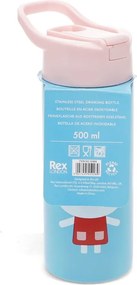 Sticlă pentru copii albastru-deschis din oțel inoxidabil 500 ml Lottie &amp; Friends – Rex London
