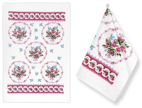 Prosop de bucătărie Bellatex Flowers, 40 x 60 cm, set de 2 buc.