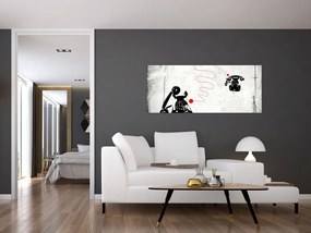 Tablou - Desen de telefon în stilul lui Banksy (120x50 cm)