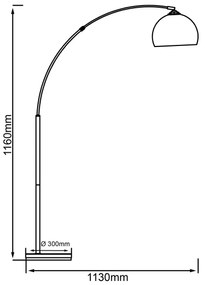 Brilliant - Lampadar VESSA 1xE27/60W/230V crom lucios/alb